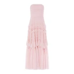 Needle & Thread Valentine Ruffle Strapless Gown in Pink - Dresses - British Luxury Evening Wear at Luxury Shoes 