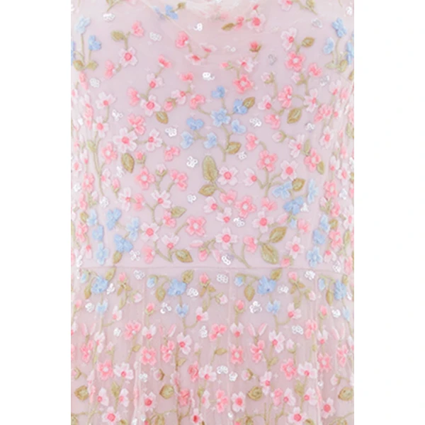 Needle & Thread Versailles Ditsy Cowl Neck Gown in Shell/Bright - Dresses - British Luxury Evening Wear at Luxury Shoes 