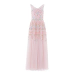 Needle & Thread Versailles Ditsy Cowl Neck Gown in Shell/Bright - Dresses - British Luxury Evening Wear at Luxury Shoes 