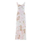 Needle & Thread Wisteria Jacquard Cowl Neck Gown in Optic White/Pink - Dresses - British Luxury Evening Wear at Luxury Shoes 