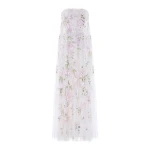 Needle & Thread Wisteria Sequin Strapless Cape Gown in Swan White/Pink - Dresses - British Luxury Evening Wear at Luxury Shoes 