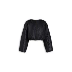 Alaïa Nylon Pleated Bomber - ALAÏA Jackets - Laser Cut Luxury - Shop at Luxury Shoes 