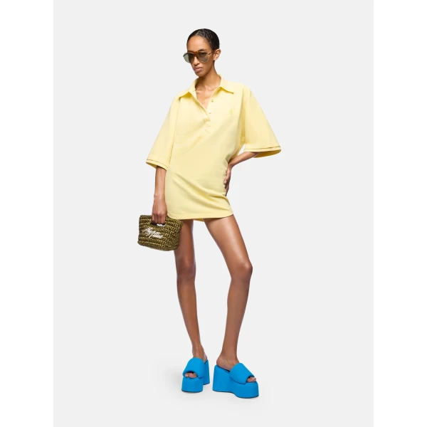 Pale yellow mini dress