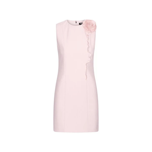 Crepe Mini Flower Dress Pink