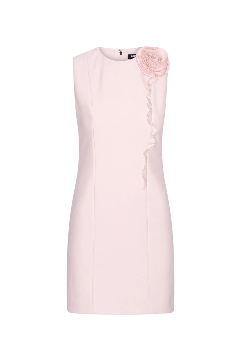 ROTATE-Birger-Christensen-Crepe-Mini-Flower-Dress-Pink-coveti16770_nobg Crepe Mini Flower Dress Pink