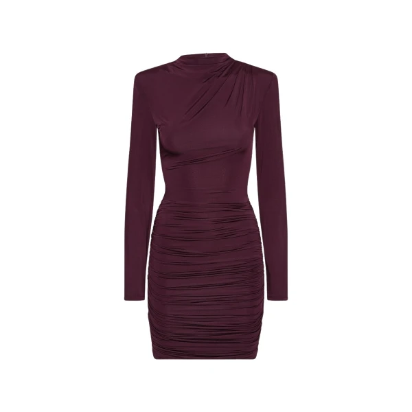Drapey Mini Dress Bordeaux