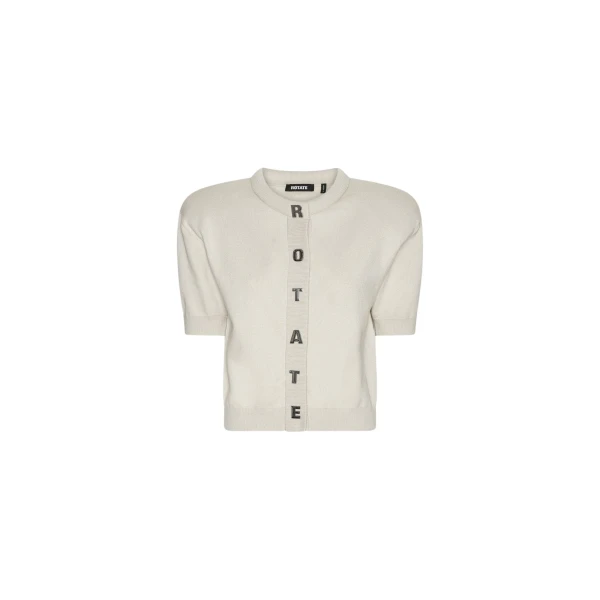 Firm Knit Ss Cardigan Creme