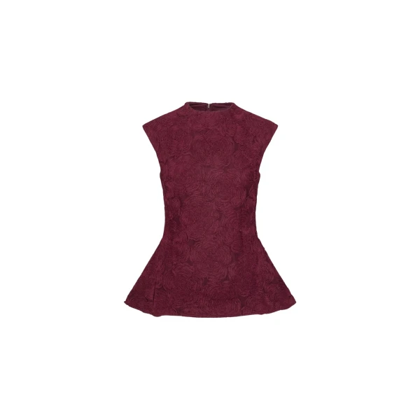Flower Mesh Top Bordeaux