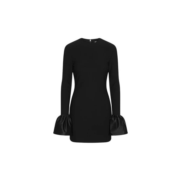 Frill Sleeved Mini Dress Black