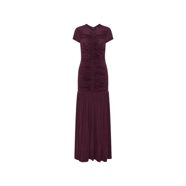Gathered Maxi Dress Bordeaux