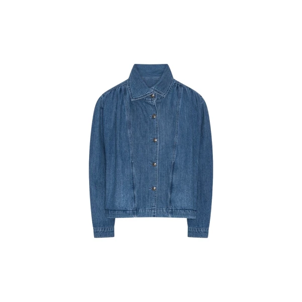 Gatherred Denim Jacket Blue
