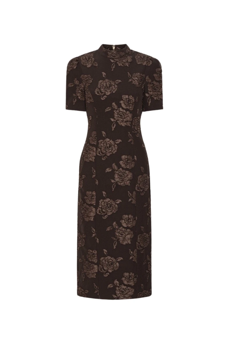 ROTATE-Birger-Christensen-Jacquard-Midi-Dress-Dark-Brown-coveti98366_nobg Jacquard Midi Dress Dark Brown