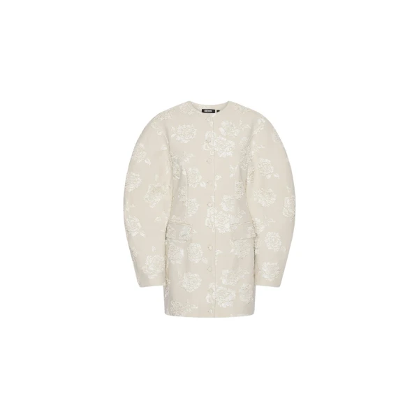 Jacquard Tailored Dress Creme