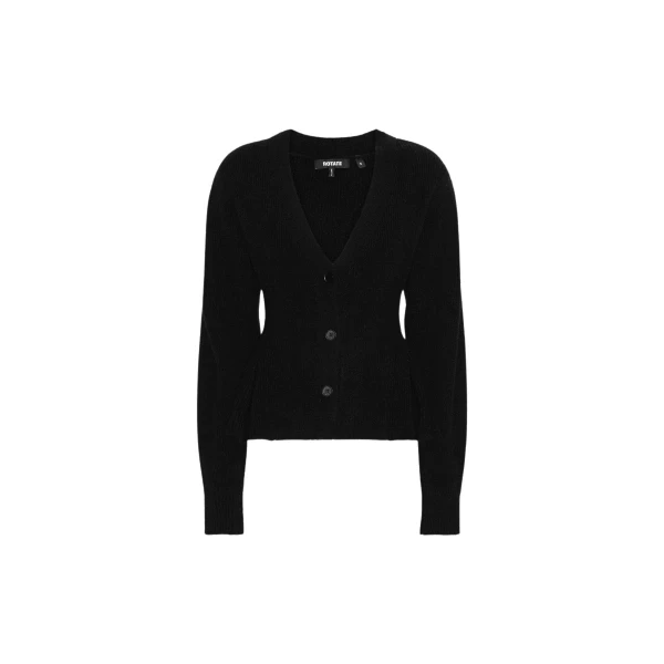 Knit Peplum Cardigan Black