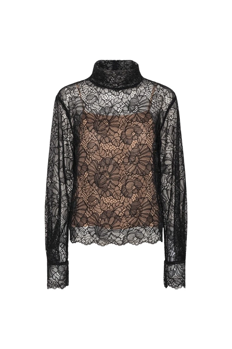 ROTATE-Birger-Christensen-Lace-Long-Sleeve-Blouse-Black-coveti36573_nobg Lace Long Sleeve Blouse Black