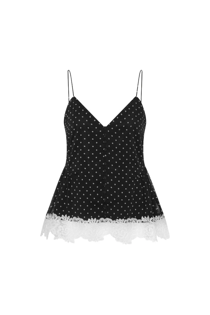 ROTATE-Birger-Christensen-Laceband-Camisole-Black-coveti75587_nobg Laceband Camisole Black