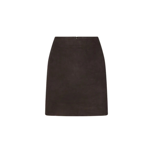 Suede Mini Skirt Dark Brown
