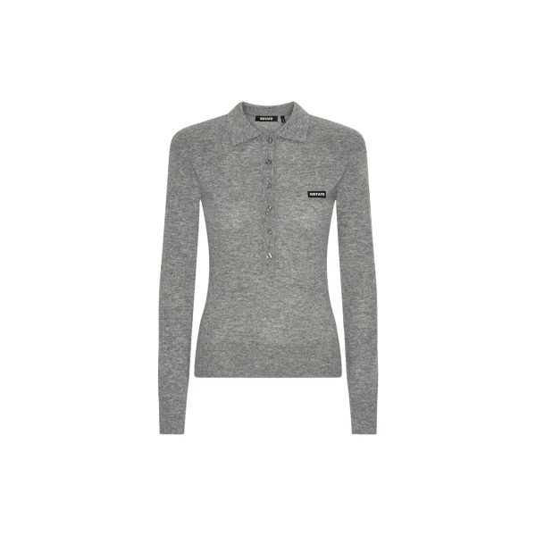 Wool Longleeve Polo Grey