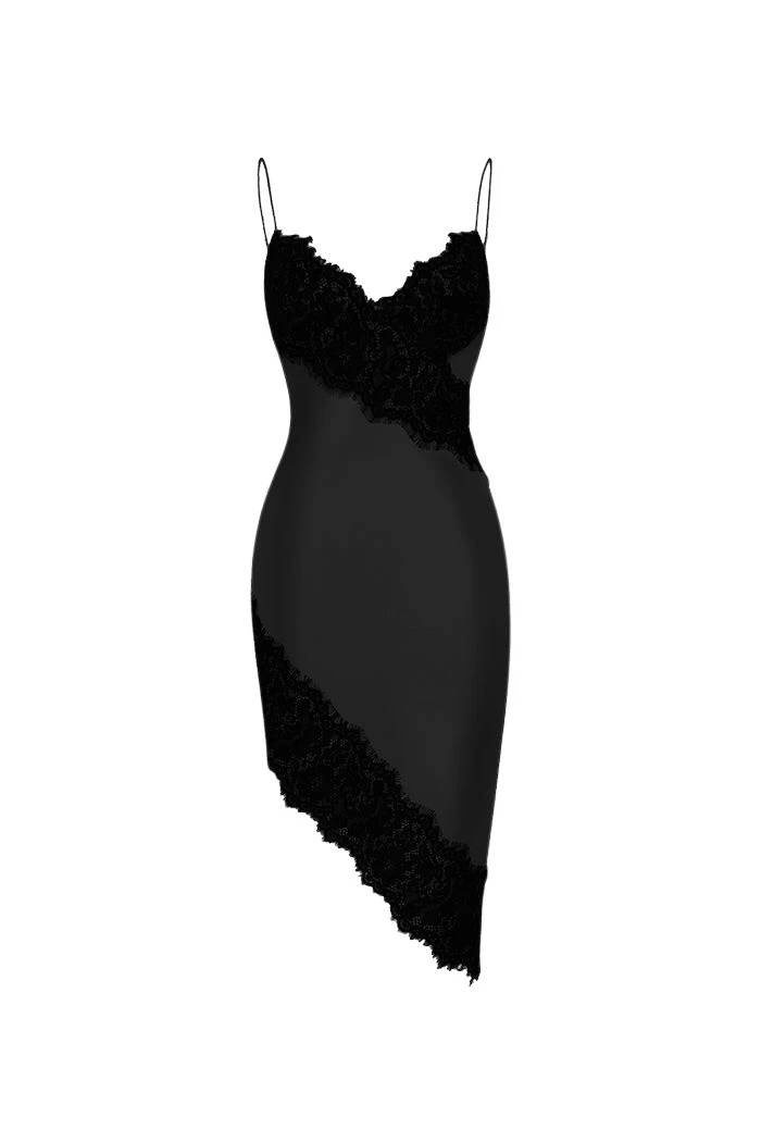 Rasario-Black-Asymmetric-satin-and-lace-mini-dress-in-Black-at-Coveti40747_nobg Rasario