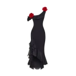 Rasario-Black-Chiffon-midi-dress-with-flowers-in-Black-at-Coveti52374_nobg Rasario