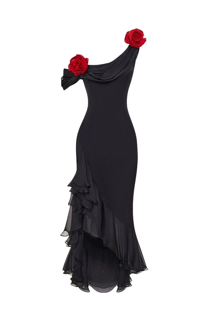 Rasario-Black-Chiffon-midi-dress-with-flowers-in-Black-at-Coveti52374_nobg Rasario