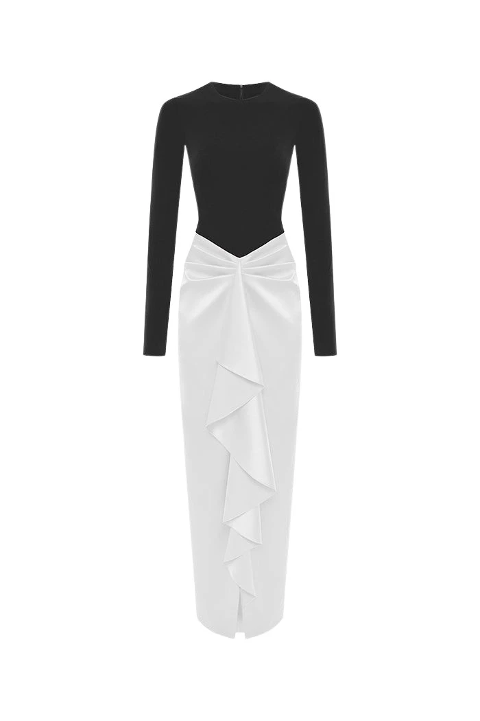 Rasario-Black-Draped-satin-and-biflex-maxi-dress-in-Black-White-at-Coveti18366_nobg Rasario