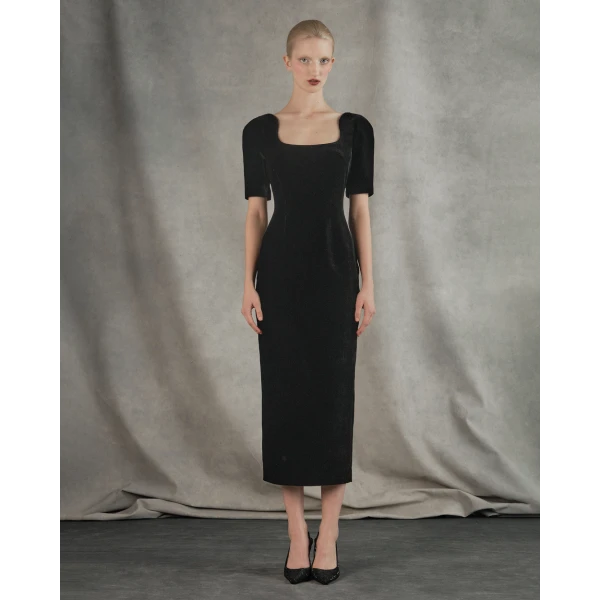 velvet midi dress
