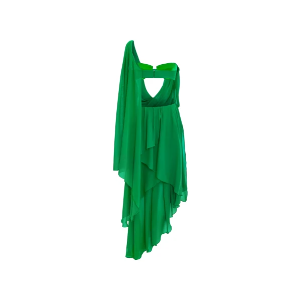 green evening dress
