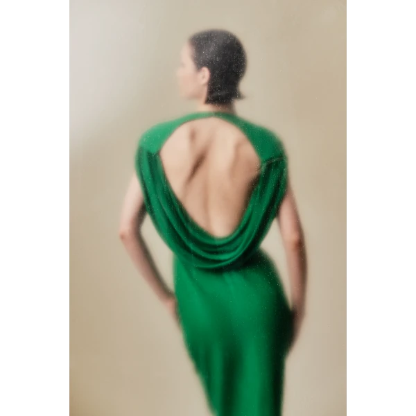green evening dress
