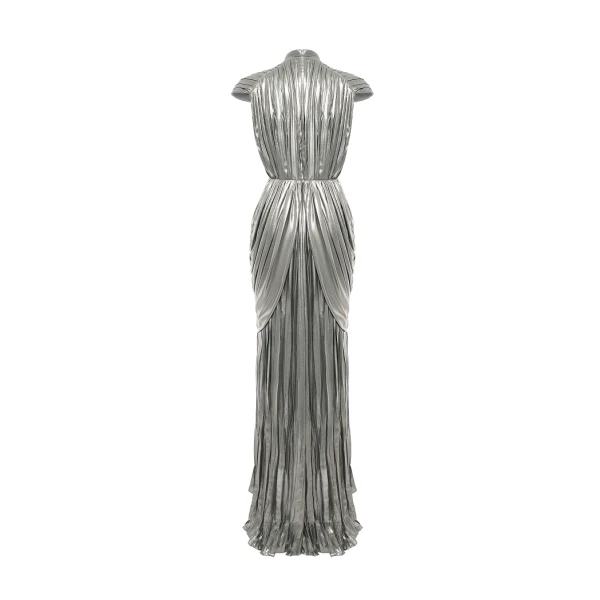 silver evening dress