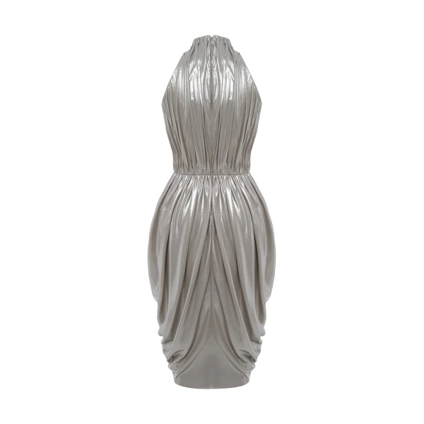 silver evening dress