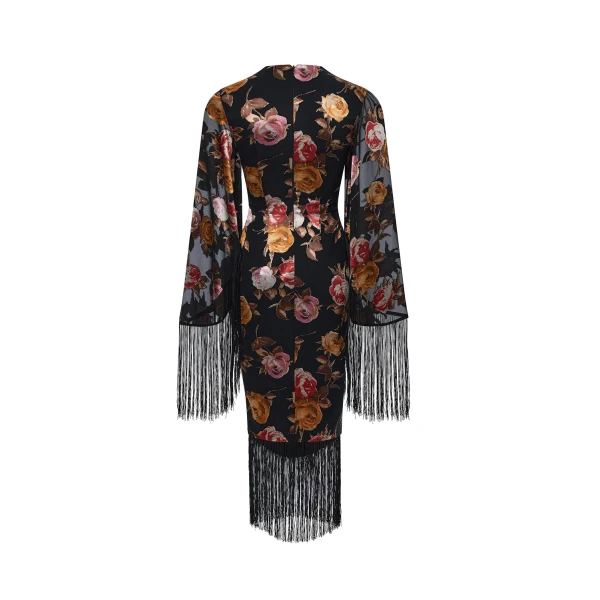 black and pink evening dress