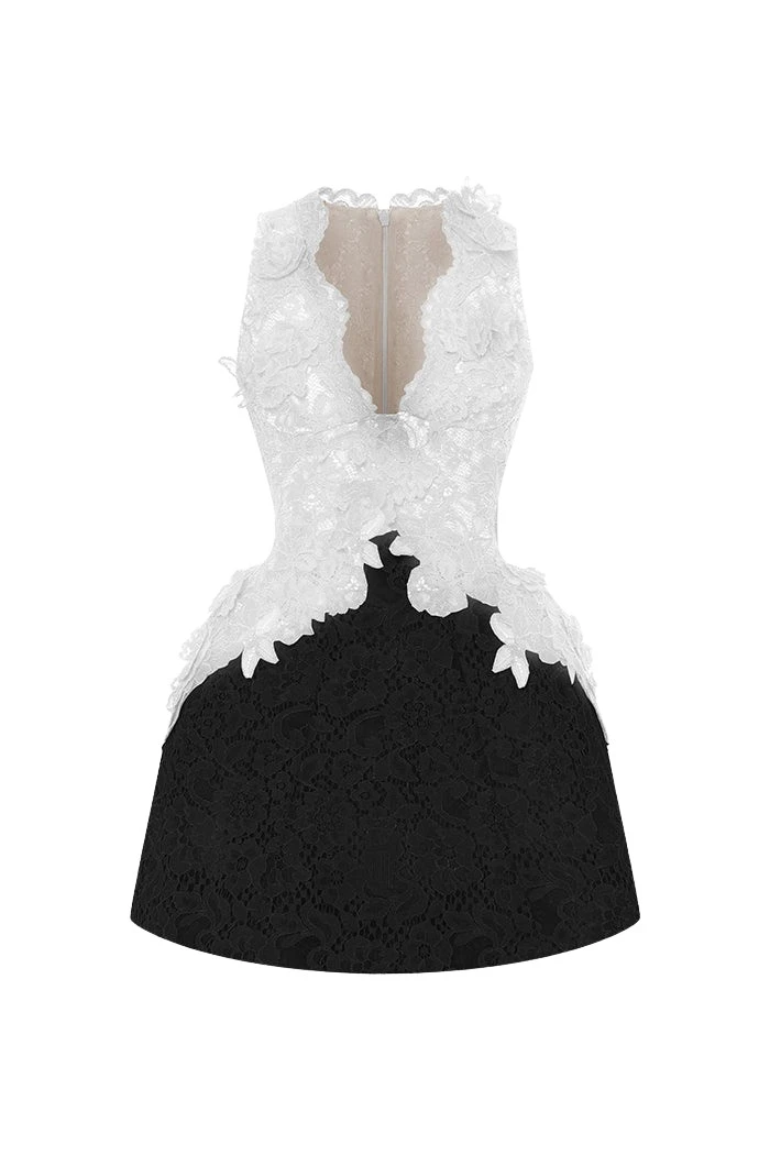Rasario-Multicolour-Lace-mini-dress-with-voluminous-skirt-in-White-and-black-at-Coveti21346_nobg Rasario