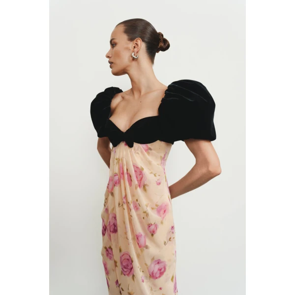 black and white evening dress