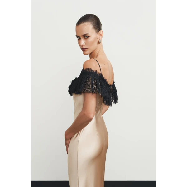 gold and black evening dress