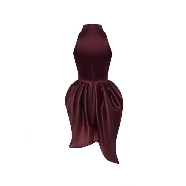 burgundy evening dress
