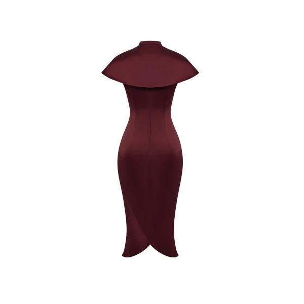 burgundy evening dress