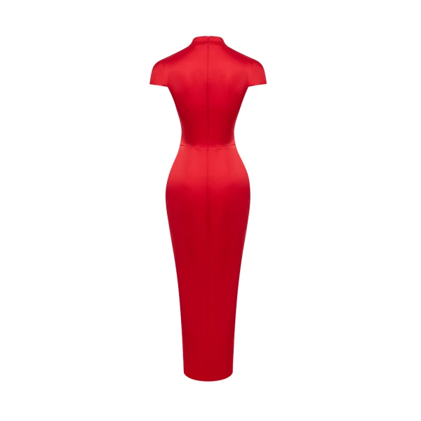 red evening dress