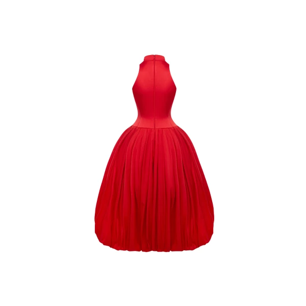 red evening dress
