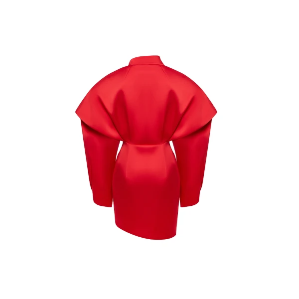 red evening dress