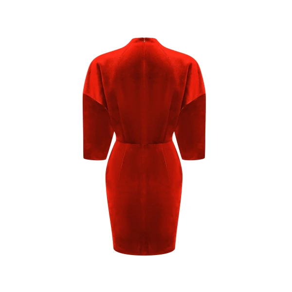 red evening dress