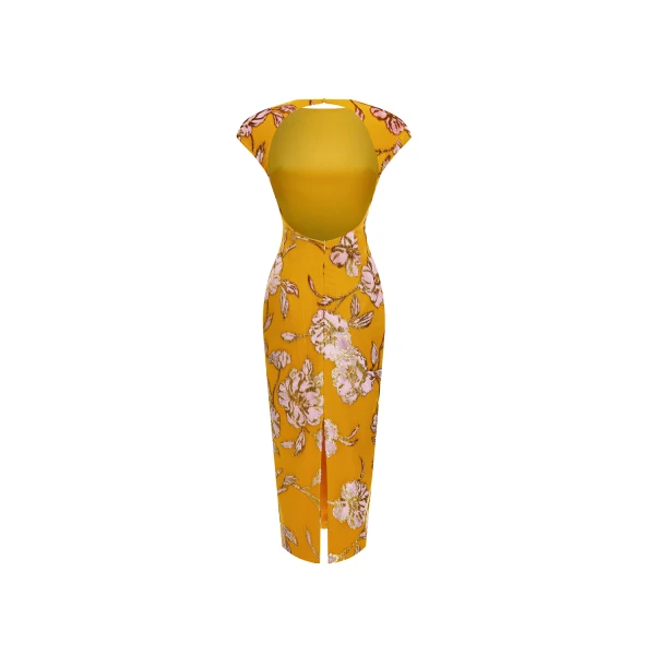 yellow evening dress