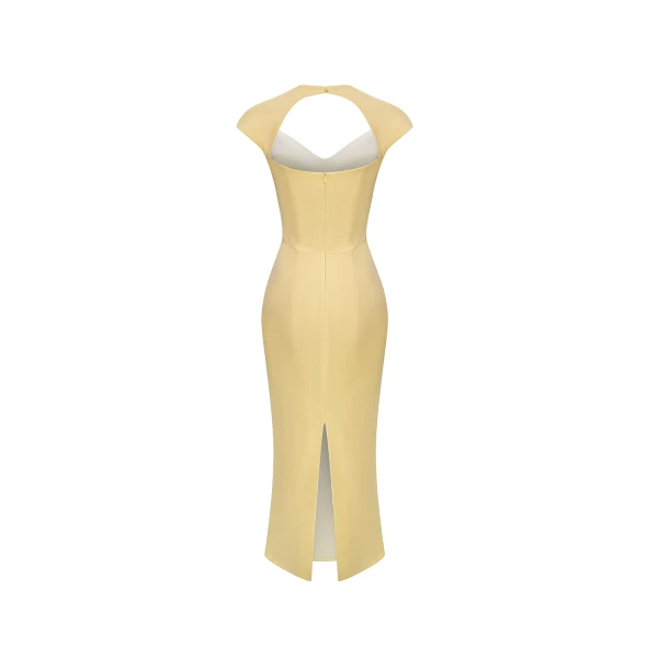 yellow evening dress