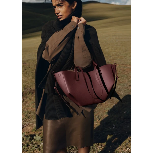 Polène Cyme Mini in Black Cherry Cyme Mini in Black Cherry - Mini Bags - Parisian Luxury Leather Bag at Luxury Shoes 