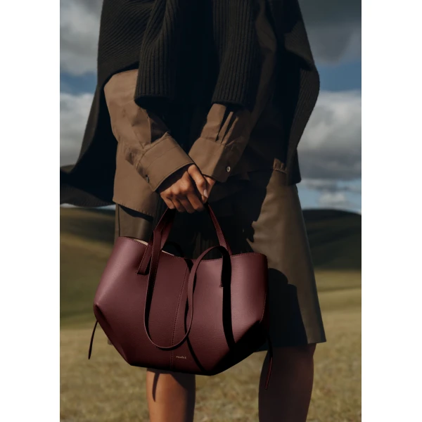 Polène Cyme Mini in Black Cherry Cyme Mini in Black Cherry - Mini Bags - Parisian Luxury Leather Bag at Luxury Shoes 