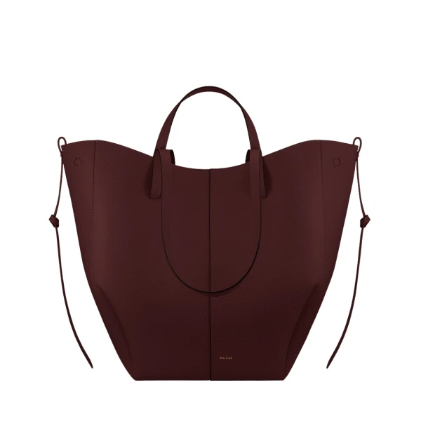 Polène Cyme Tote in Black Cherry Cyme Tote in Black Cherry - Totes & Top-Handle Bags - Parisian Luxury Leather Bag at Luxury Shoes 