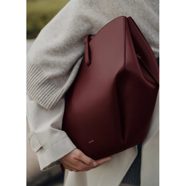 Polène Cyme in Black Cherry Cyme in Black Cherry - Totes & Top-Handle Bags - Parisian Luxury Leather Bag at Luxury Shoes 