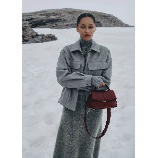 Polène Mokki Mini in Black Cherry Mokki Mini in Black Cherry - Mini Bags - Parisian Luxury Leather Bag at Luxury Shoes 