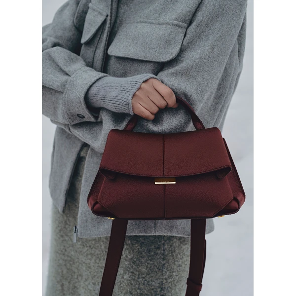 Polène Mokki Mini in Black Cherry Mokki Mini in Black Cherry - Mini Bags - Parisian Luxury Leather Bag at Luxury Shoes 