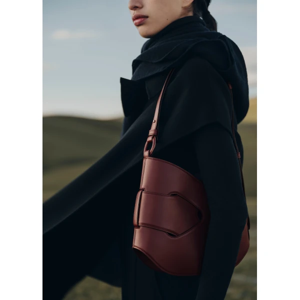 Polène Nodde Hobo in Black Cherry Nodde Hobo in Black Cherry - Shoulder & Crossbody Bags - Parisian Luxury Leather Bag at Luxury Shoes 